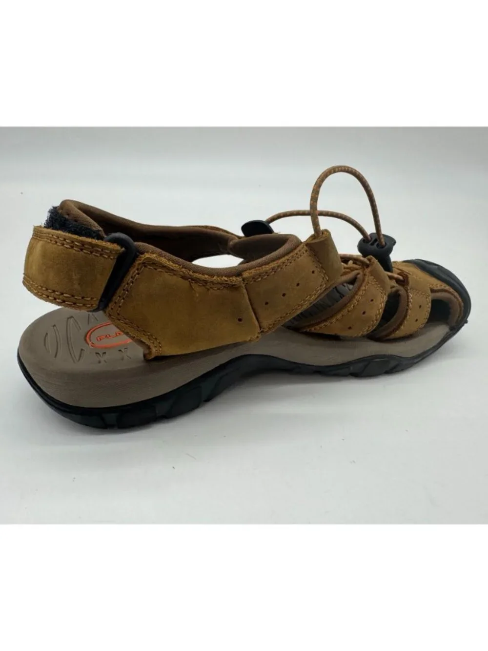 Flarut Mens Closed-Toe Outdoors Hiking Sports Sandals Size EU 39 Brown Suede